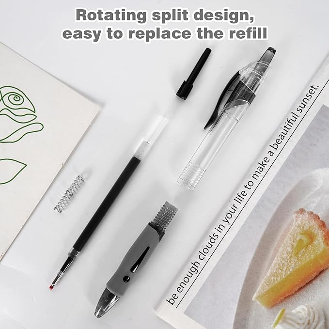 Innertone Black Gel Pens,12 Pcs Retractable Fine Point 0.7mm with 4 Refills,Black Pen，Featuring Smooth Writing and Quick-Drying Ink, Suitable for Women, Men, Journaling, School, and Office Use