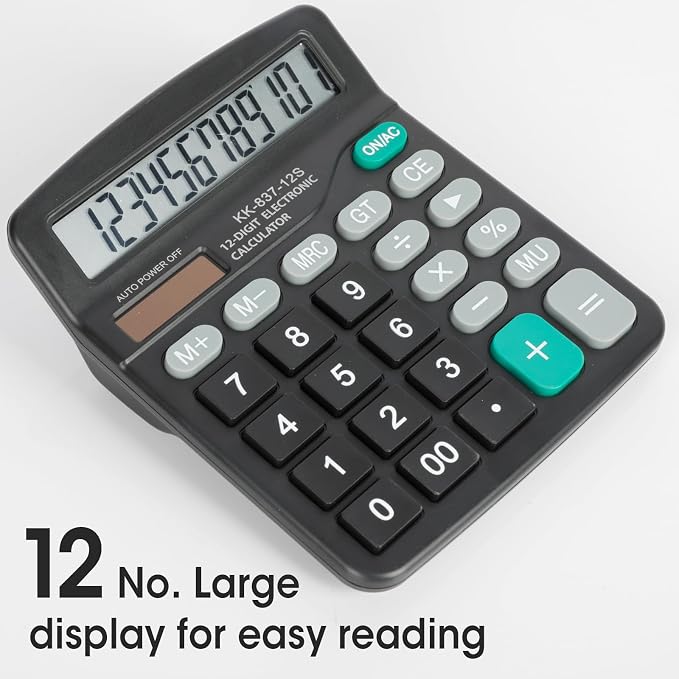 6 Pack Calculator Bulk, 12 Digits Calculators Desktop - Image 2