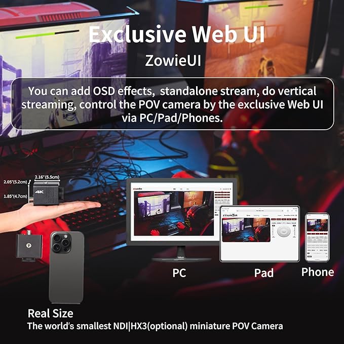 4K Native NDI|HX3 POV Box Camera PoE, Simultaneously HDMI & SDI Output, RTSP/RTMP(s)/SRT, Standalone Live Streaming to YouTube/Facebook/Twitch for Webcast, Meeting, Teaching & Gaming (M12 AF)