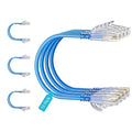 Cat6 Slim Patch Cables 20 Feet 10-Pack Blue, Cat6a Patch Cables 10Gbps 550MHz by Unknown