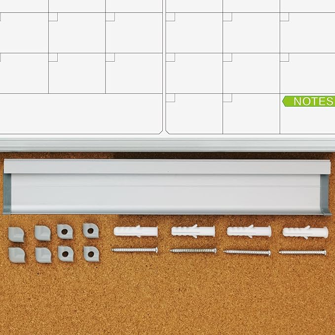 JILoffice Magnetic Dry Erase Calendar Whiteboard, 4 Month White Board Planner 48 X 36 Inch, Silver Aluminum Frame Wall Mounted Board for Office Home and School