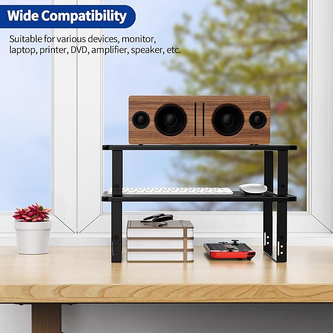 BESIGN MS01 Monitor Stand Riser, Height Adjustable Laptop Stand, Computer Monitor Stand for Monitor, Computer,Laptop,Printer (Black)