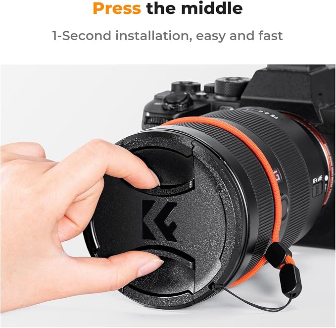 K&F Concept 67mm Lens Cap, 9-in-1 Center Pinch Lens Cover + Anti-Loss Keeper - Image 4