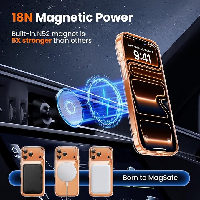 toushion 3 in 1 for iPhone 17 Pro Max Case Clear, Fits MagSafe, Not Yellowing - Image 4