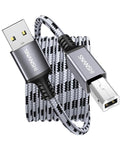 SNANSHI USB Printer Cable 6ft, Nylon Braided Printer Cable to USB Stable Wired by SNANSHI
