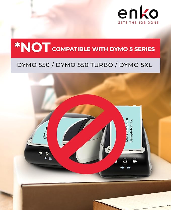 enKo [6 Rolls, 1800 Direct Thermal Labels] Blue Turquoise Colored Compatible for Dymo 30256 Label (2-5/16 x 4") Use with Dymo, Rollo Thermal Printer as Shipping & Mailing Labels