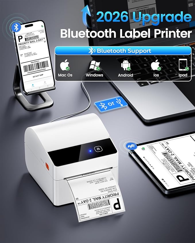 ASprink Bluetooth Shipping Label Printer 4x6 Thermal Label Printer - Image 2