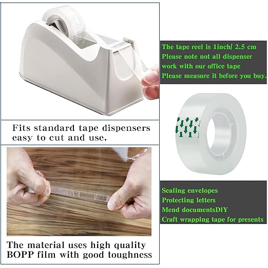 48 Rolls Transparent Tape Refills Rolls Each Rol 1 inch Corel 3/4 x 900 Inches,for School,Office, Home.