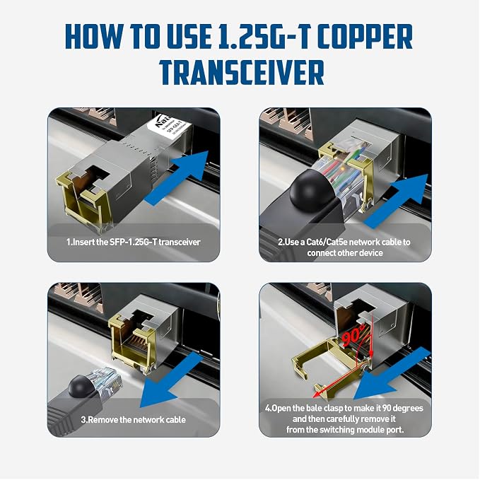 1.25G SFP to RJ45 Transceiver, 1000Base-T SFP Module, 1.25Gb Copper SFP to - Image 8