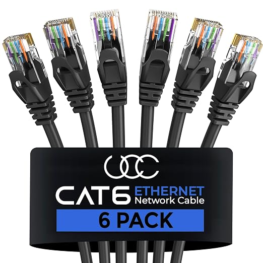 Cat 6 Ethernet Cable 10 Feet 6 Pack, Cat6 RJ45 Ethernet Patch Cables, by UltraClarityCables