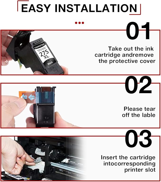 275XL Black Remanufactured Ink Cartridge Replacement for Canon 275 PG275 PG-275 XL PG-275XL PGI275 XL Black BK 1-Pack Replacement for Canon PIXMA TS3500 TS3522 TR4720 TR4700 TR4722 TS3720 Printer