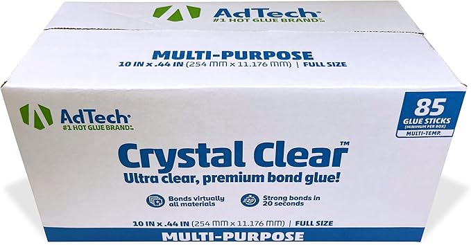 AdTech Hot Glue Sticks 10" Full Size, Clear, 85 Sticks