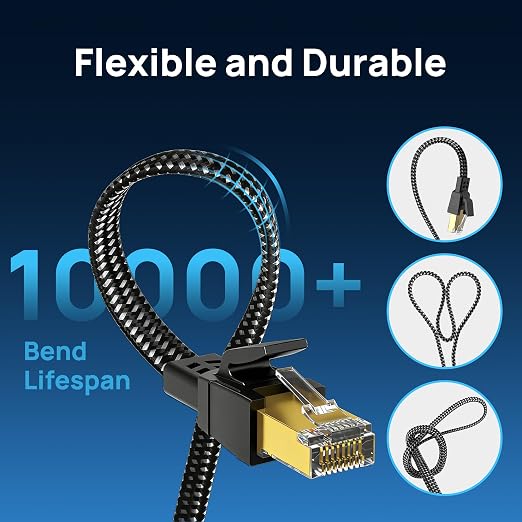 Orbram Cat 8 Ethernet Cable 10ft 10-Pack, Nylon Braided High Speed Heavy Duty - Image 5