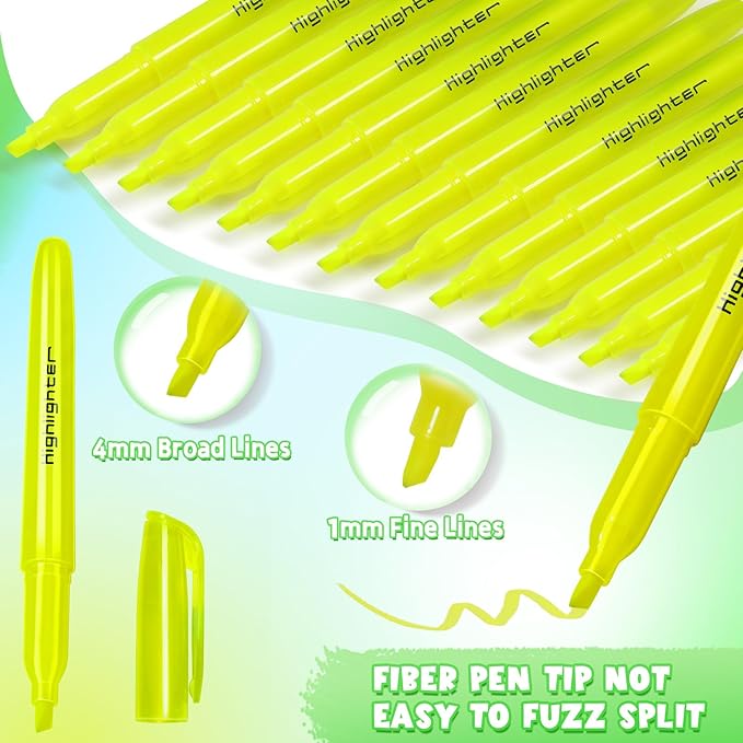 360 Pieces Highlighter Bulk Assorted Colors Highlighter Markers Chisel Tip Highlighter Pens for School Classroom Office (360)