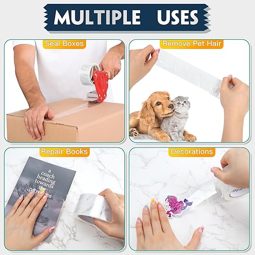 FugaCity Heavy Duty Clear Packing Tape Refills (18 Rolls), Packaging Tape for Moving Sealing, Moving Supplies Shipping Tape,2.7 Mil Thick, 1.88 in Wide,65 Yards Per Roll,Total 1170 Yards