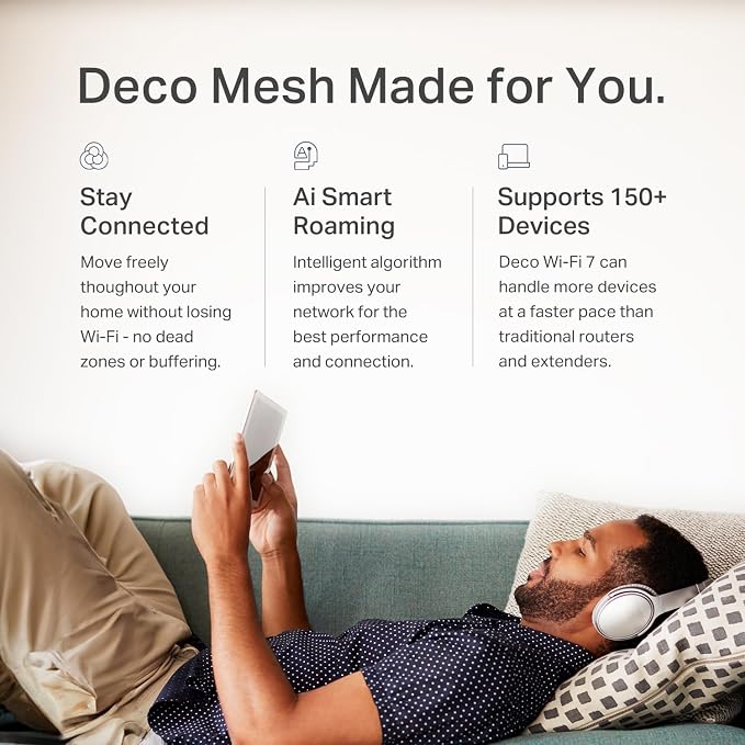 TP-Link Deco 7 BE25 Dual-Band BE5000 WiFi 7 Mesh Wi-Fi System | 4-Stream 5 Gbps - Image 8