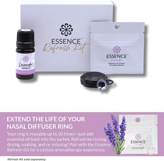 Essence Wearable Aromatherapy Nasal Diffuser – Lavender Essential Oil Nose Ring - Image 6
