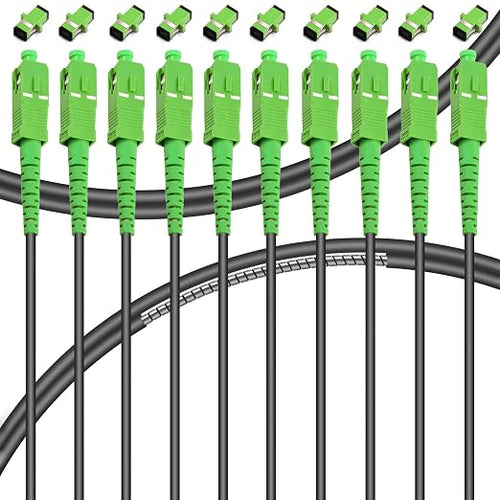 10-Pack - 30m SC/APC to SC/APC Fiber Optic Internet Cable, Armored Single Mode by Bangun