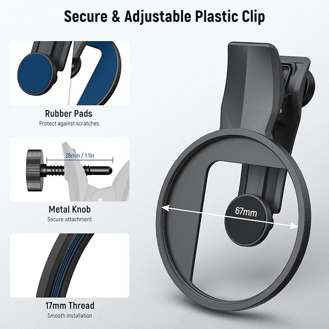 NEEWER 67mm Clip On CPL Filter, Circular Polarizing Polarizer Phone Camera Lens - Image 5