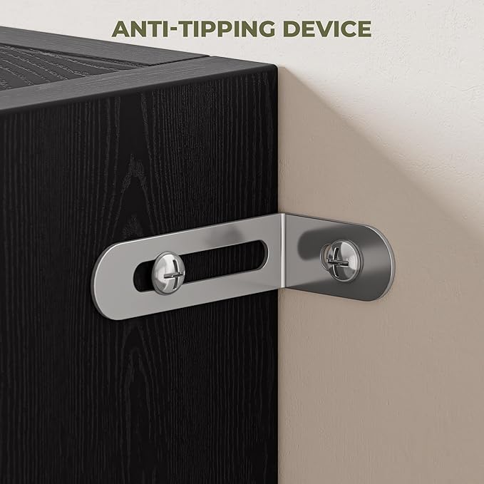 IRONCK Bookshelves and Bookcase, 6 Tiers Large Bookshelf with 4 Doors, Floor Standing Tall Display Storage Shelves for Home Office, Living Room, Bedroom, Black