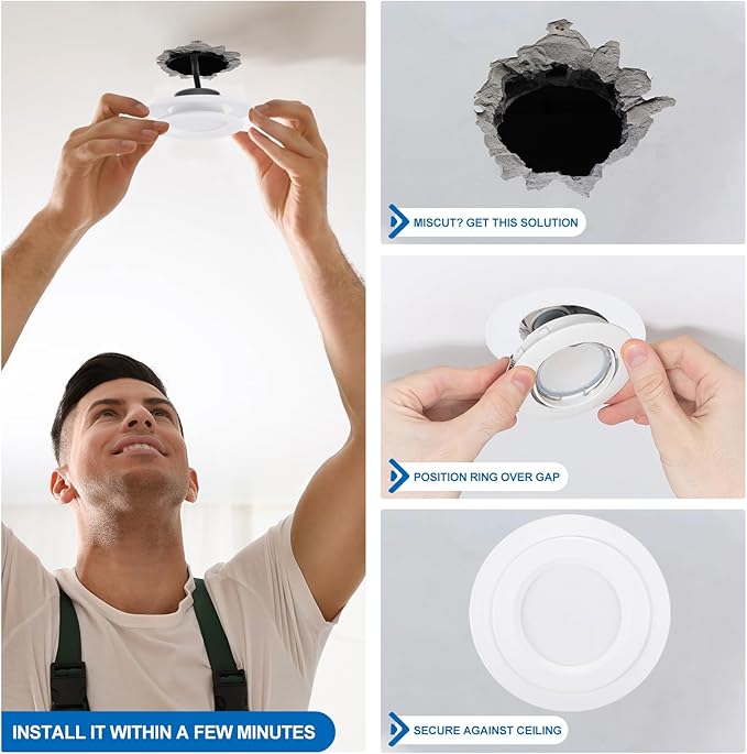 PATIKIL 4.3" ID 6.7" OD Plastic Trim Ring, Translucent Matte White - Image 4