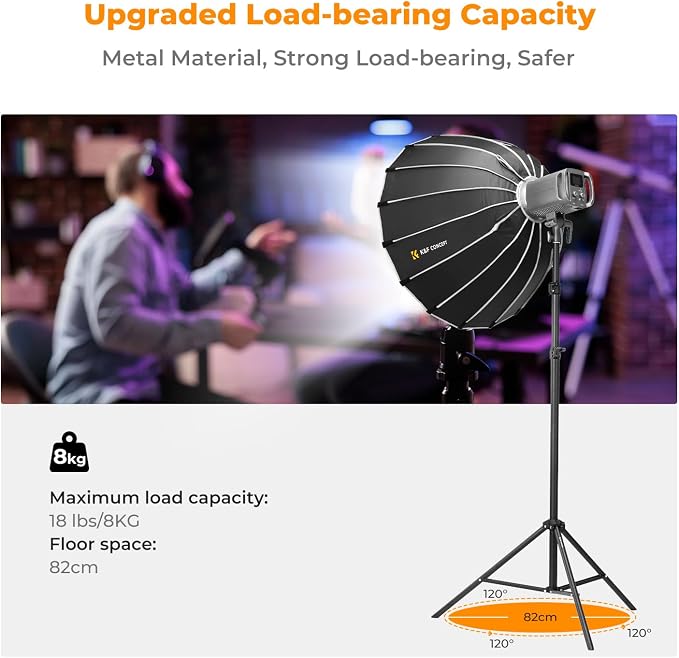 K&F CONCEPT Light Stand for Photography, 9.1ft/2.8M Portable Extendable Photo - Image 6