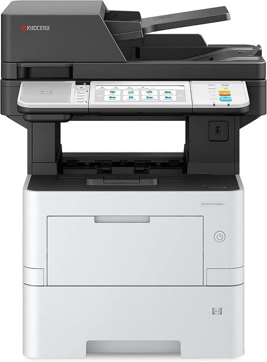 KYOCERA ECOSYS MA4500ifx All-in-One Monochrome Laser Printer (Print/Copy/Scan/Fax), 47 ppm, Up to Fine 1200 dpi, Gigabit Ethernet HyPAS Capable, 7 inch Touchscreen Panel, 512 MB