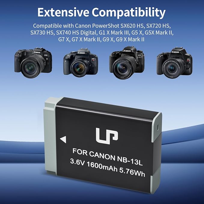LP NB-13L Battery, 1600mAh Replacement Battery Compatible - Image 4