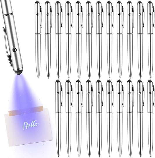 Invisible Ink Pen 30 Pcs Spy Pen with UV Light Magic Marker Pens for Secret Message and Birthday Party, Writing Secret Message for Halloween Christmas Party Bag Gift, with 30 Replaceable Pen Refills