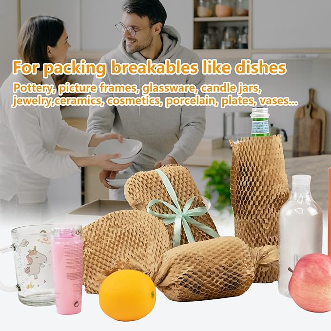 Honeycomb Packing Paper Roll Dispenser for Packaging, Improve Packing Efficiency, Kraft Wrapping Paper Holder Manual Cutter Machine for Small Business, Dispenser Machine Only, Core Size 2inch