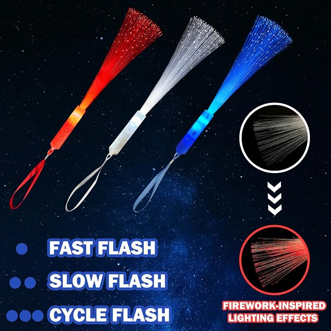 4th of July Red White Blue Glow Sticks Toys Gifts - Image 5