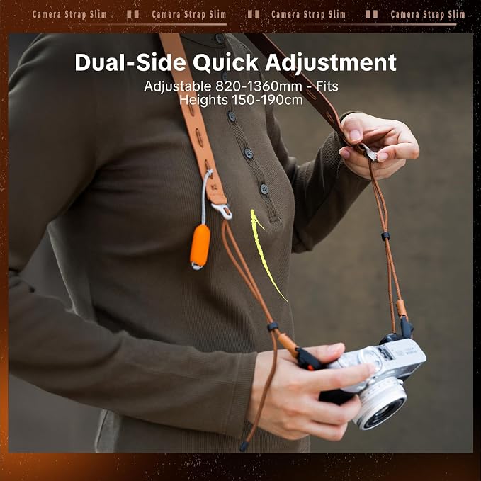 PGYTECH Camera Shoulder Strap Slim Vintage Style, Adjustable 32.2-53.5in Quick - Image 5