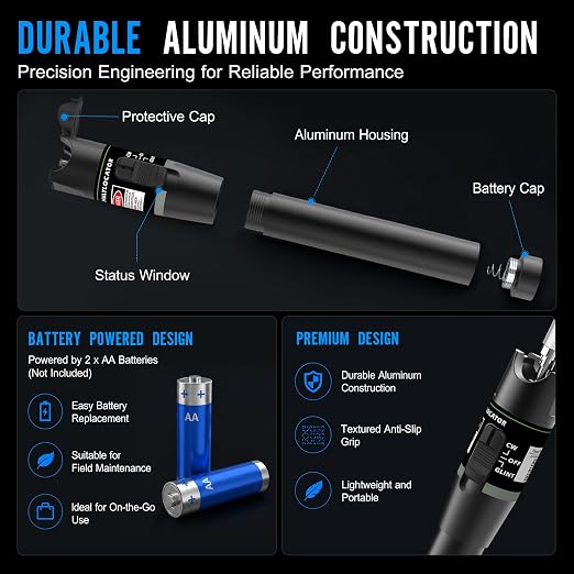 Fiber Optic Visual Fault Locator Kit, VFL Pen Compatible - Image 3