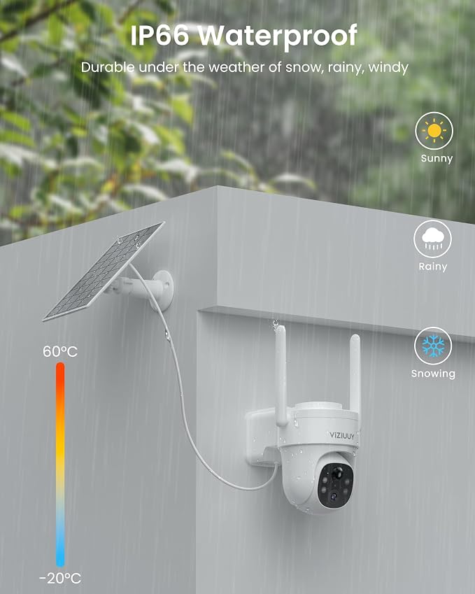 VIZIUUY Solar Security Cameras Wireless Outdoor 4 Pack, 3MP Security Cameras - Image 7