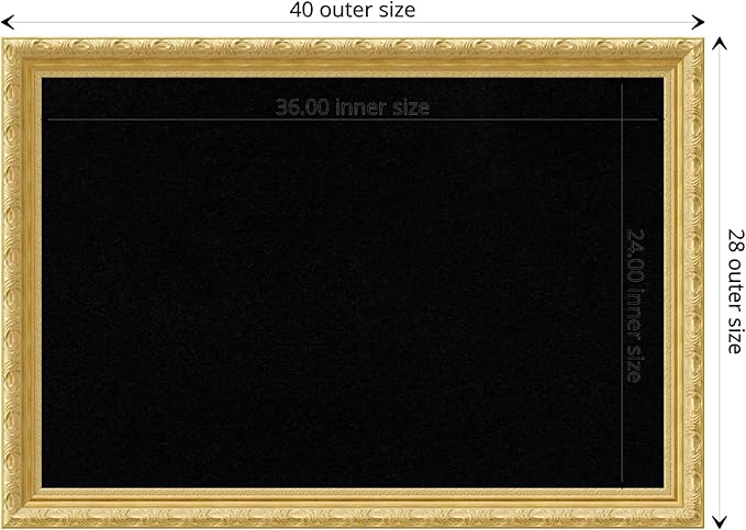 Amanti Art Black Cork Board for Wall, 28x40 Vision Board with Gold Wood Frame, Large Corkboard Office Decor for Home Organization, Traditional Corkboard Pinboard to display items for home organization