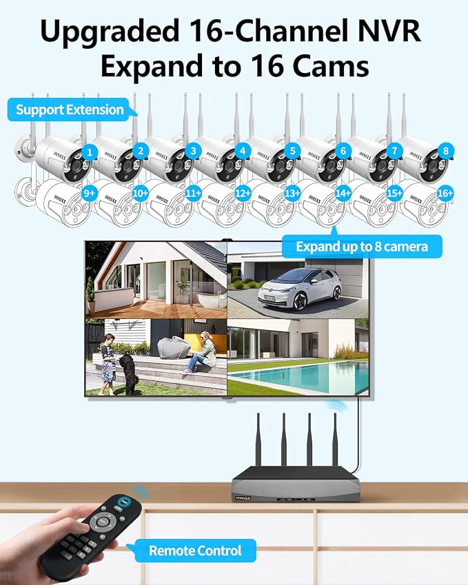Wireless Security Camera System, 16CH WiFi NVR - Image 7