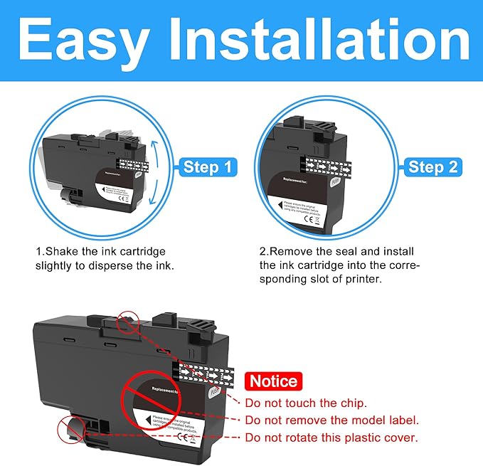 LCL LC404 Ink Cartridge Replacement for Brother LC 404 LC-404 LC404BK LC404BK LC404C LC404M LC404Y Ink for MFC-J1205W XL MFC-J1215 MFC-J1215W Printers (4 Pack,1 Black 1 Cyan 1 Magenta 1 Yellow)