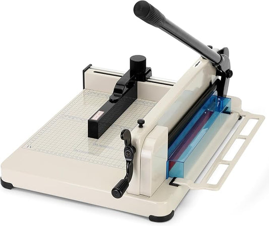 12 Inch Heavy Duty Paper Cutter,Guillotine Paper Cutter Heavy Duty for A4 Paper,Stack Paper Trimmer 400 Sheet Capacity,White A4 Guillotina para Papel for Office Home School.
