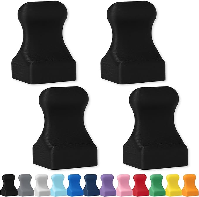 Glassboard Studio MiniPawn Magnet - Strong Neodymium Rare Earth Magnets for Fridge, Whiteboard, Locker & Magnetic Glassboards - Ideal for Crafting & Office Use - Strong Fridge Magnets (Jet Black, 4)