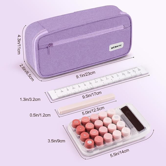 WEMATE Pencil Case, Large Storage Organizer for Stationery, Back - to - School Essential, Teacher Must - have, Big Pencil Pouch, Marker Case School Supplies for College & High School