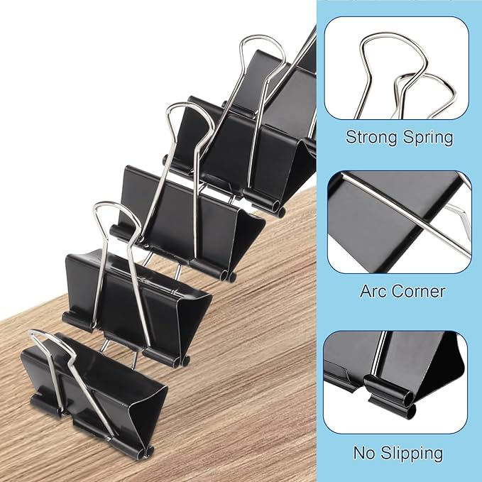 Ufmarine Extra Large Binder Clips 2 inch, (40 Pcs) Big Paper Clips for Office