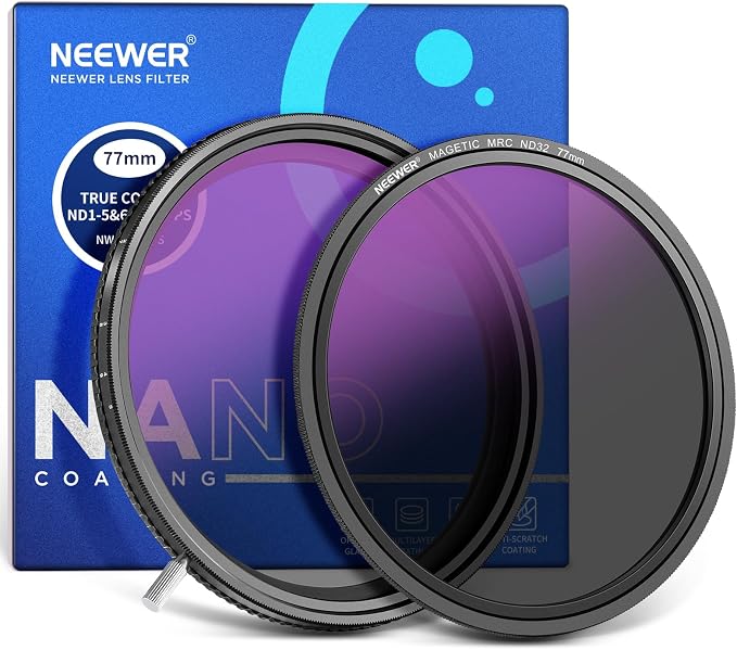 NEEWER HD True Colors 77mm Variable ND Filter ND2-512, VND Filter & Magnetic by Neewer