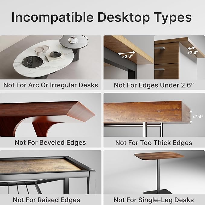 Desk Extender Tray, 28" x 12" Clamp On Desk Shelf, Desk Extension with Laptop Holder, Table Desk Arm Rest, Clamp On Keyboard Tray for Office and Home, Workstation Organizer, Large, Black