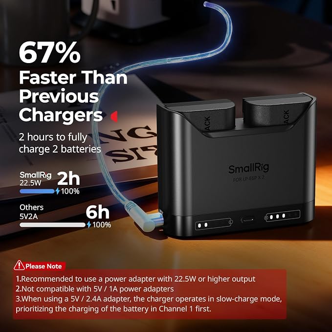 SMALLRIG LP-E6P LP-E6NH LP-E6N LP-E6 Battery Charger - Image 3