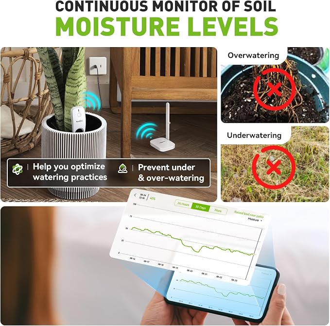 RainPoint 3-in-1 APP Remote Monitoring WiFi Soil Meter - Image 4