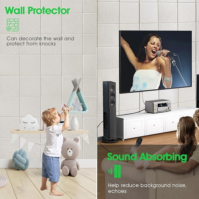 Large Cork Board for Office Wall Decor,48"x36"-12 Pack Felt Wall Tiles with Safe Removable Adhesive Tabs, 1/2" Thick, Felt Bulletin Board Pin Board Cork Boards for Walls - Beige