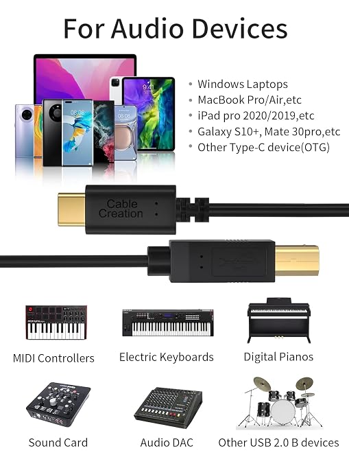 CableCreation USB C to B Printer & Scanner Cable - 10FT - Image 7