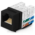 Everest 90° Angled RJ45 Cat6A Keystone Jacks 20-Pack in Black by EverestMediaSolutions