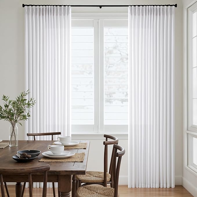 Memory Trained Pinch Pleated Curtains 105 Inches Long, Viral Linen Pinch Pleat - Image 4