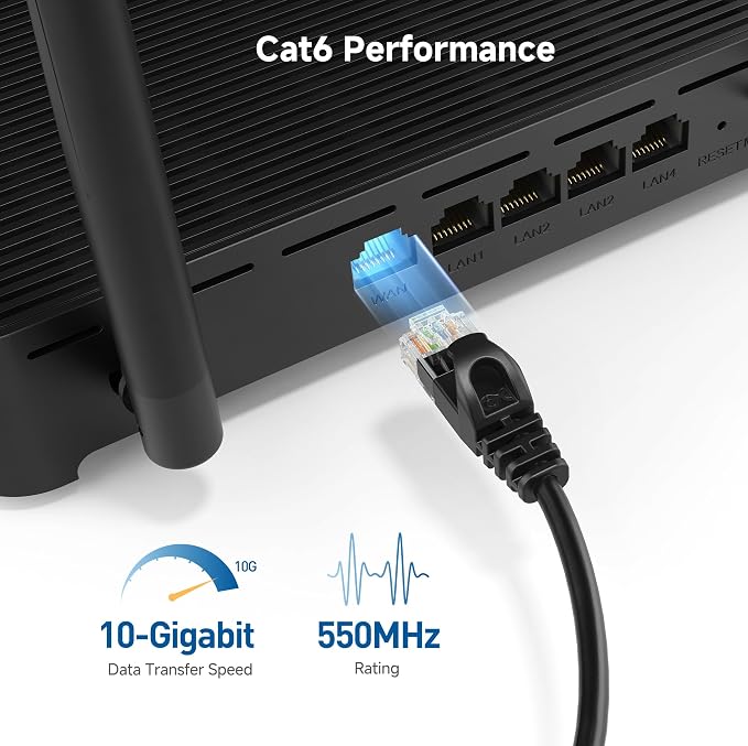 Cable Matters 10Gbps 5-Pack Snagless Cat 6 Ethernet Cable - 14ft - Image 3